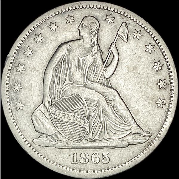 1865-S Seated Liberty Half Dollar NEARLY  UNCIRCULATED