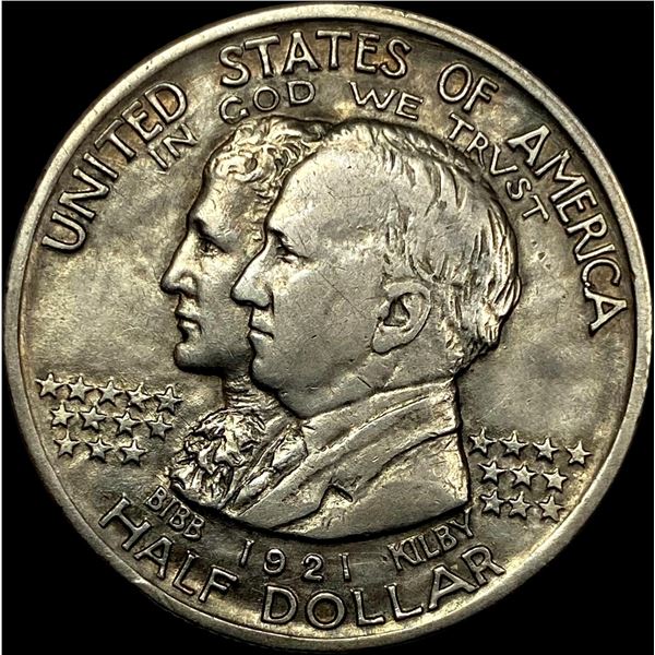 1921 Silver Alabama Half Dollar NEARLY  UNCIRCULATED