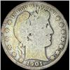 Image 1 : 1901-S Silver Barber Half Dollar NICELY  CIRCULATED