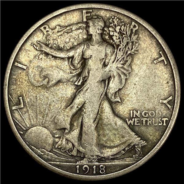 1918-S Walking Liberty Half Dollar NEARLY  UNCIRCULATED