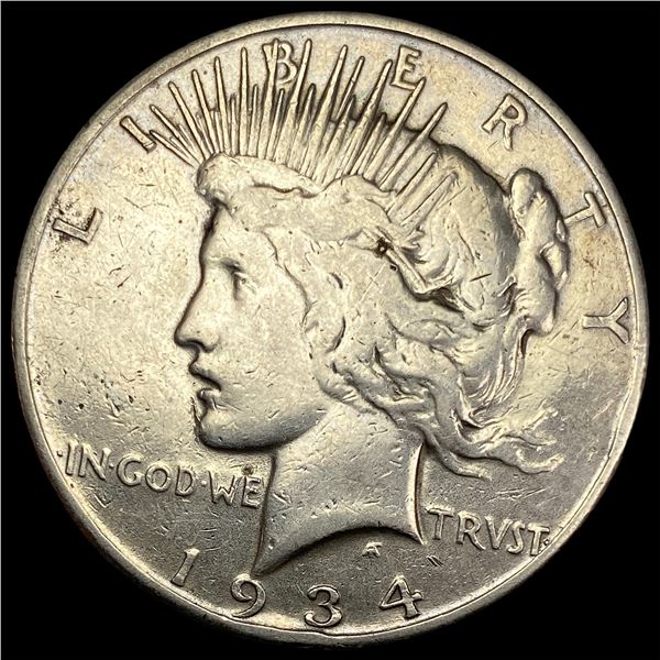 1934-S Peace Silver Dollar NEARLY  UNCIRCULATED