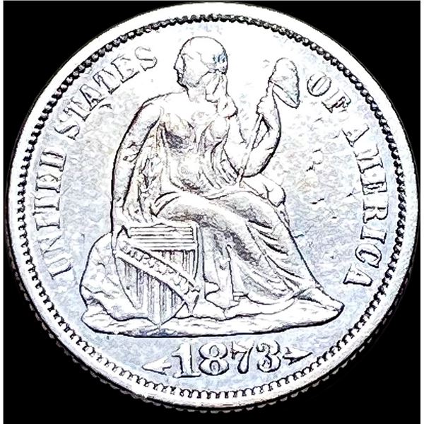 1873 Silver Seated Liberty Dime CLOSELY  UNCIRCULATED