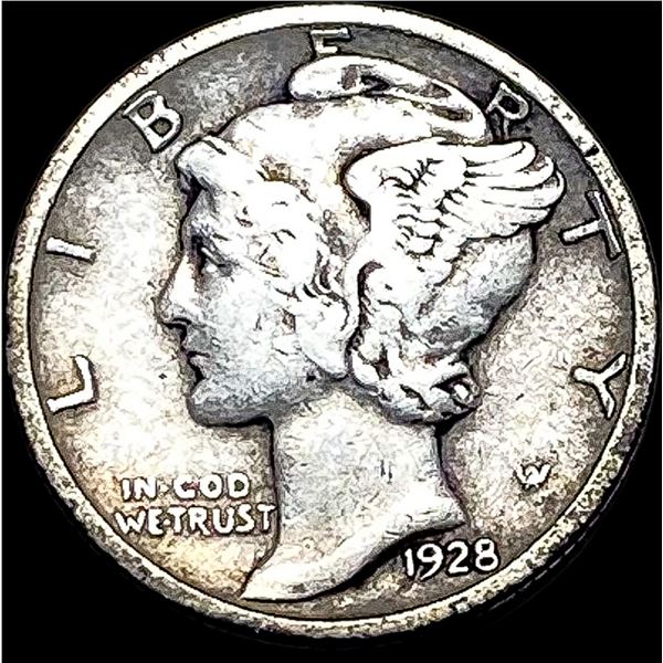 1928-D Silver Mercury Dime LIGHTLY CIRCULATED