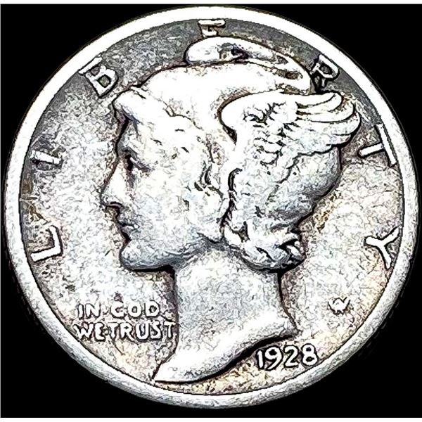 1928-S Silver Mercury Dime LIGHTLY CIRCULATED