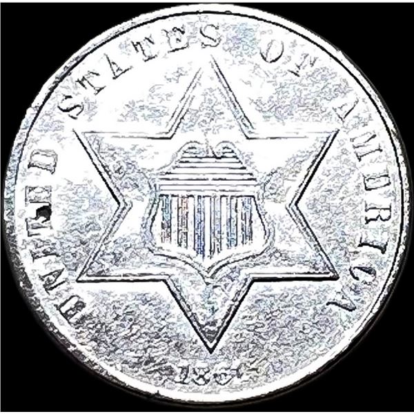 1851 Silver Three-Cent Piece CLOSELY  UNCIRCULATED