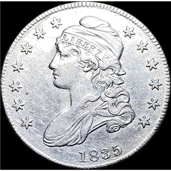 1835 Capped Bust Silver Half Dollar NEARLY  UNCIRCULATED