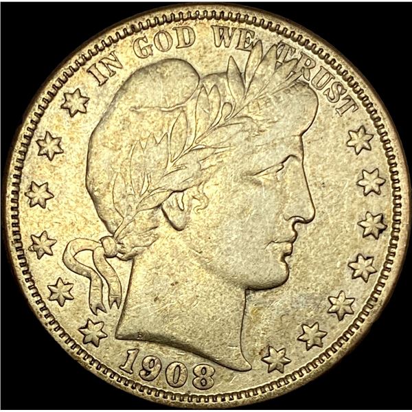 1908-O Silver Barber Half Dollar LIGHTLY  CIRCULATED