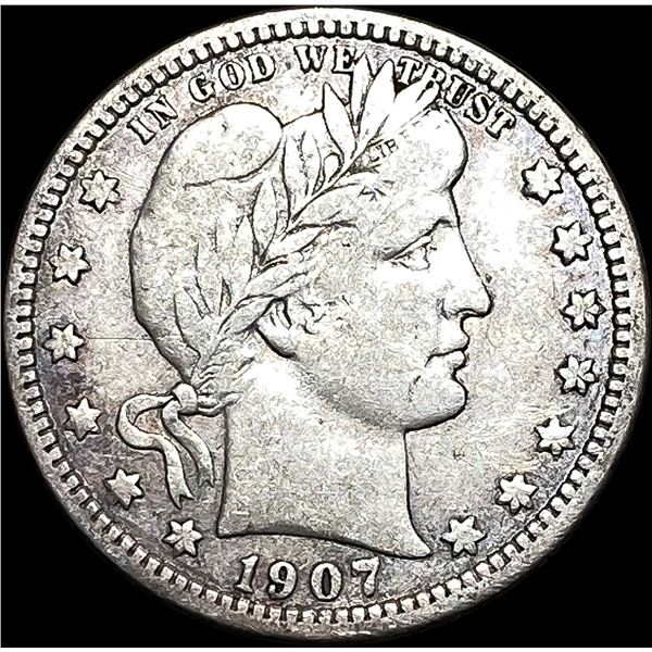 1907 Barber Silver Quarter LIGHTLY CIRCULATED