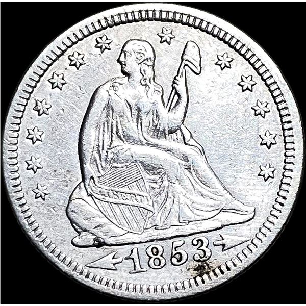 1853 Arrows Seated Liberty Quarter NEARLY  UNCIRCULATED