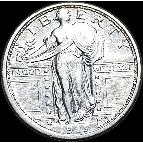 1917 Type 1 Standing Liberty Quarter NEARLY  UNCIRCULATED