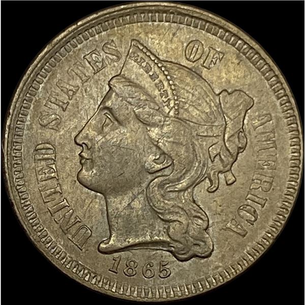 1865 Nickel Three-Cent Piece CHOICE AU