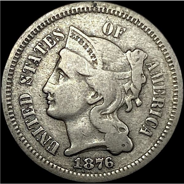 1876 Nickel Three-Cent Piece LIGHTLY  CIRCULATED