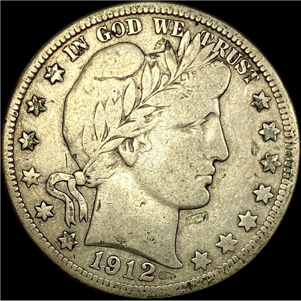 1912-D Silver Barber Half Dollar LIGHTLY  CIRCULATED