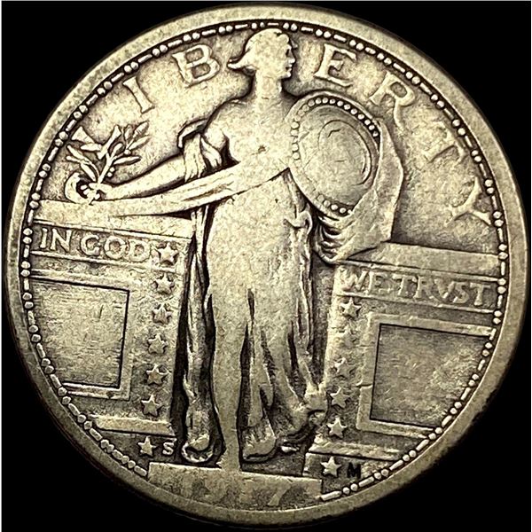 1927-S Silver Standing Liberty Quarter  LIGHTLY CIRCULATED