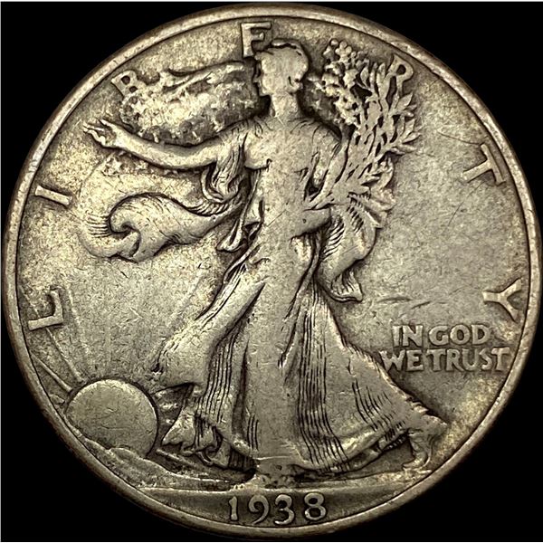 1938-D Silver Walking Liberty Half Dollar  LIGHTLY CIRCULATED