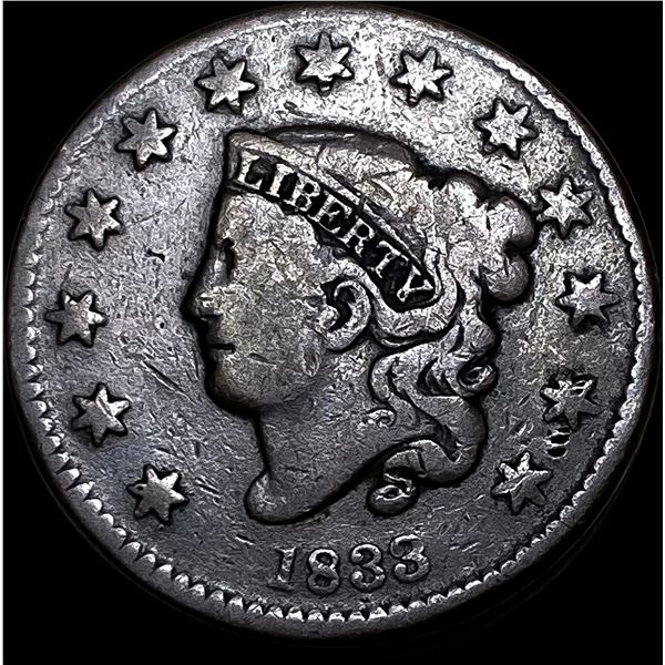 1833 Coronet Head Large Cent NICELY  CIRCULATED