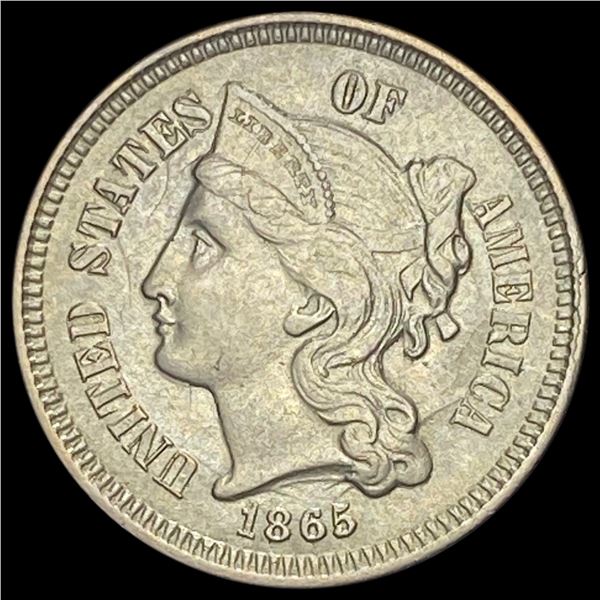 1865 Nickel Three-Cent Piece CLOSELY  UNCIRCULATED