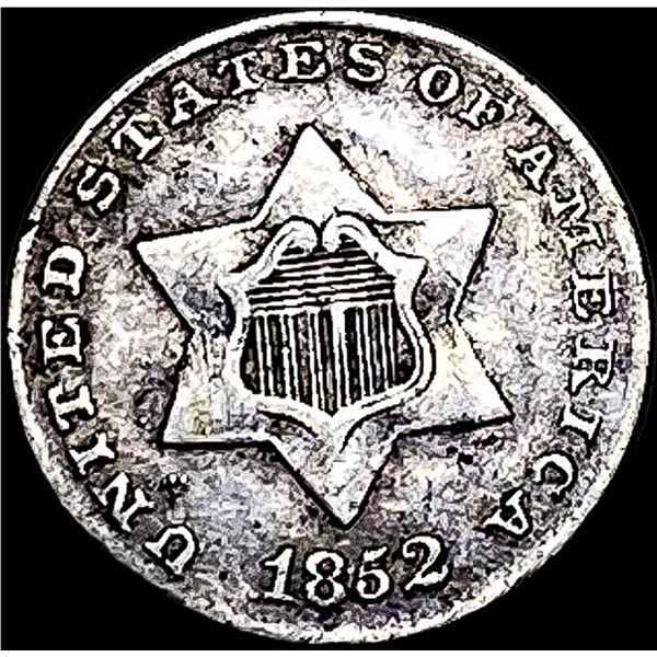 1852 Silver Three-Cent Piece NEARLY  UNCIRCULATED