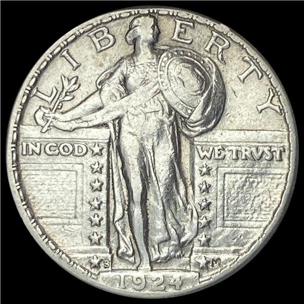 1924-S Silver Standing Liberty Quarter  CLOSELY UNCIRCULATED