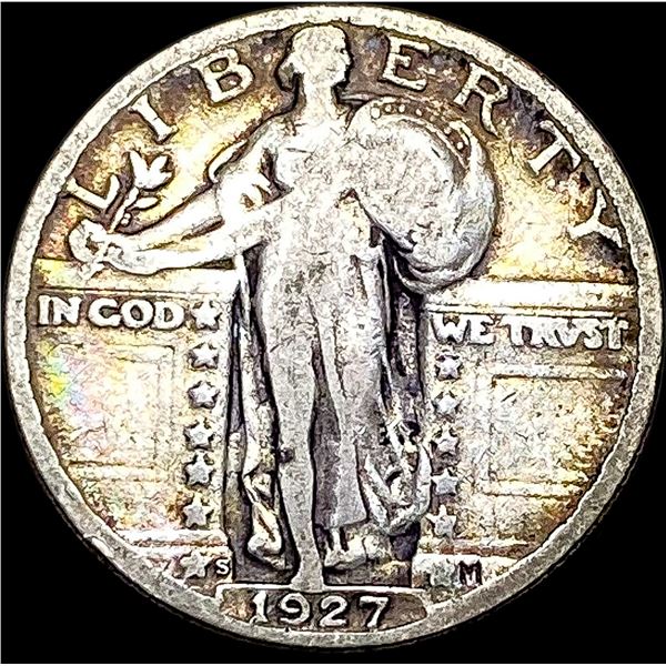 1927-S Silver Standing Liberty Quarter  LIGHTLY CIRCULATED