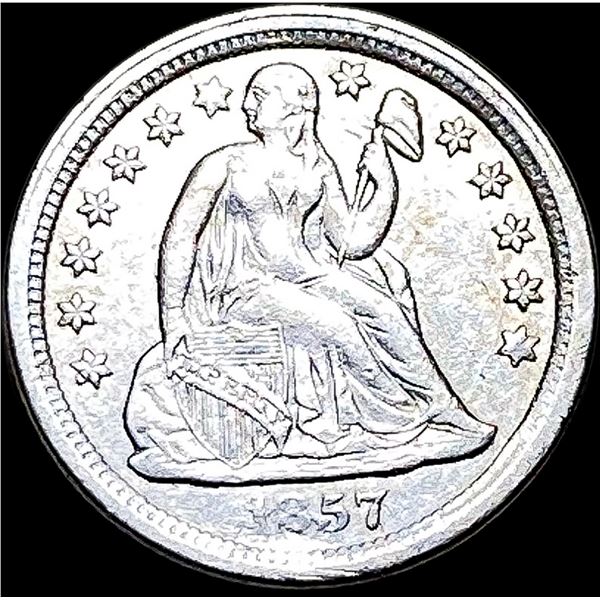 1857 Seated Liberty Dime NEARLY UNCIRCULATED