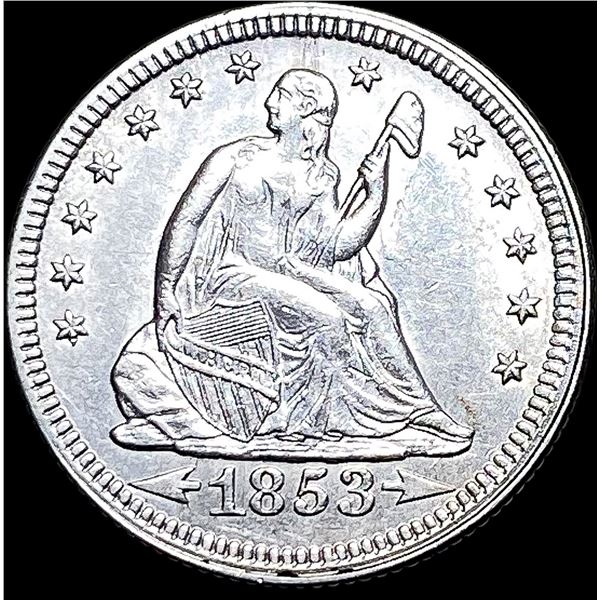 1853 Arrows Seated Liberty Quarter CLOSELY  UNCIRCULATED