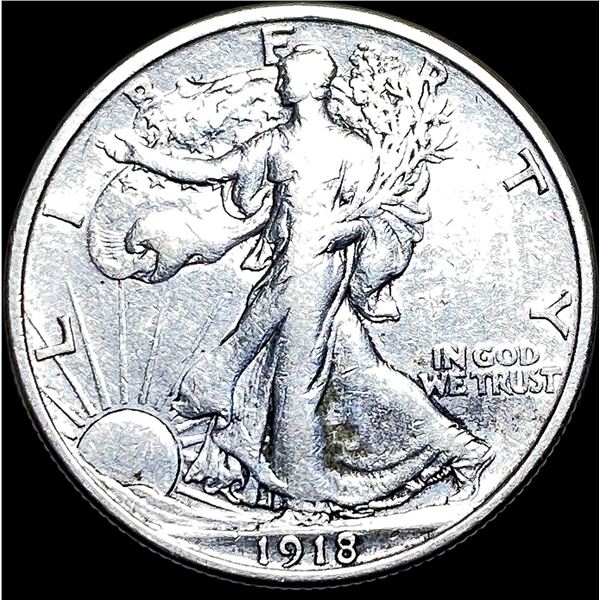 1918 Walking Liberty Half Dollar NEARLY  UNCIRCULATED