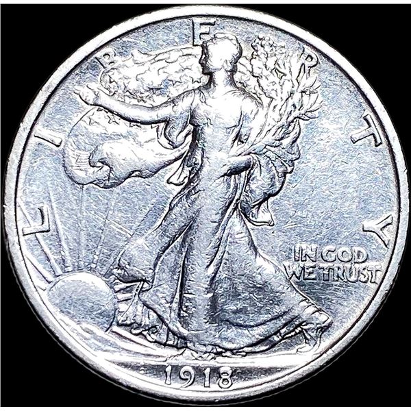 1918 Walking Liberty Half Dollar NEARLY  UNCIRCULATED