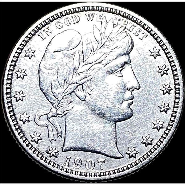 1907 Barber Silver Quarter CLOSELY  UNCIRCULATED