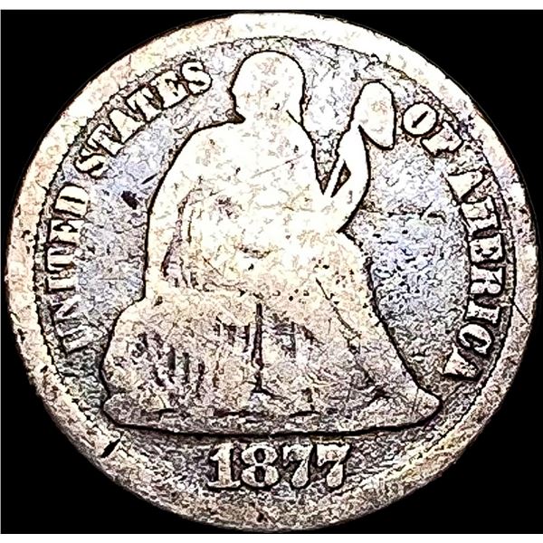 1877-CC Silver Seated Liberty Dime NICELY  CIRCULATED