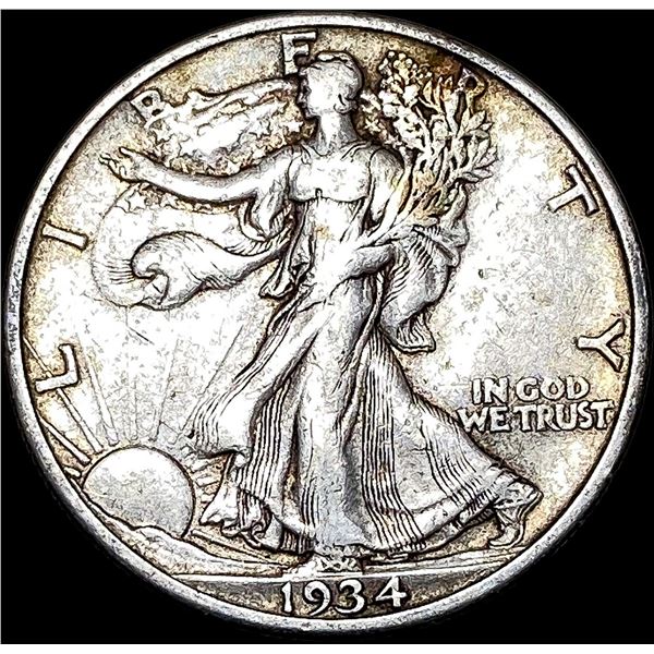 1934-S Silver Half Dollar Walking Liberty  NEARLY UNCIRCULATED