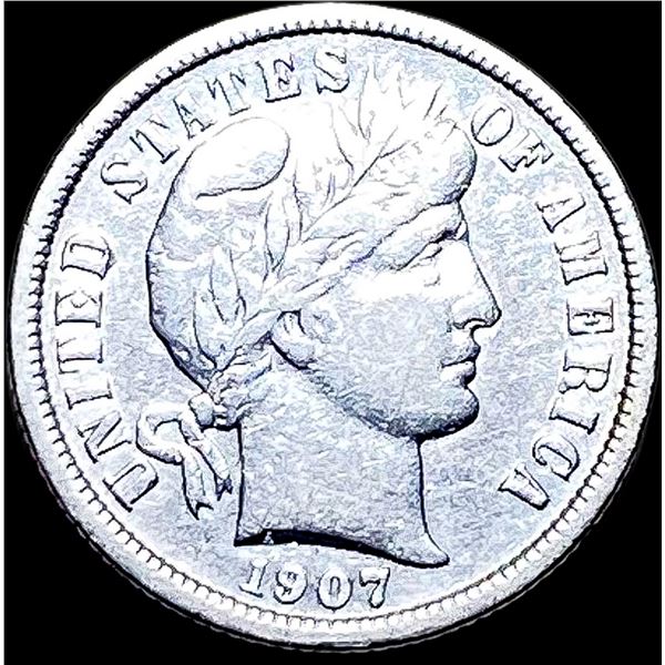 1907-S Silver Barber Dime NEARLY UNCIRCULATED