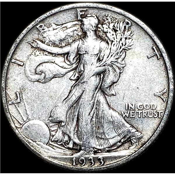 1933-S Silver Walking Liberty Half Dollar  NEARLY UNCIRCULATED
