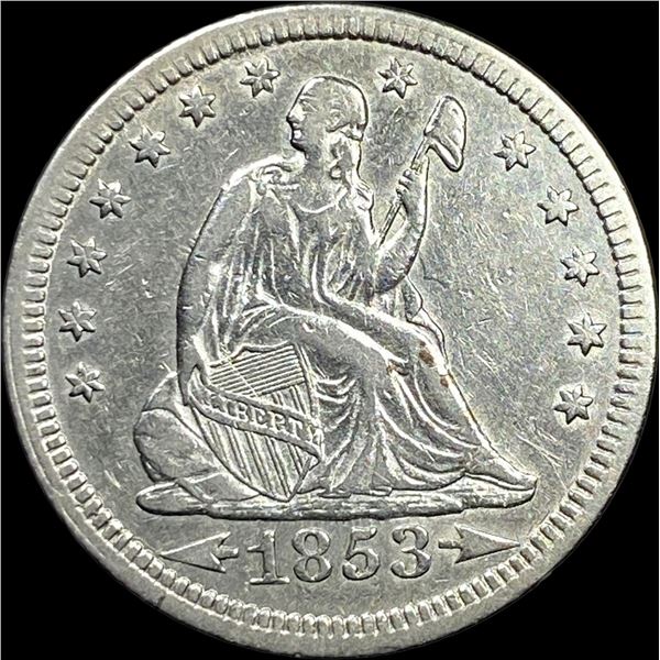 1853 Seated Liberty Quarter Arrows/Rays CLOSELY UNCIRCULATED
