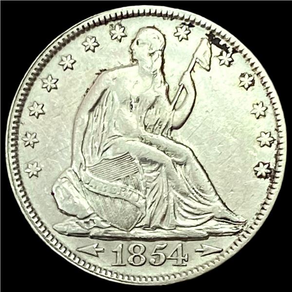 1854 ARROWS Seated Liberty Half Dollar LIGHTLY CIRCULATED