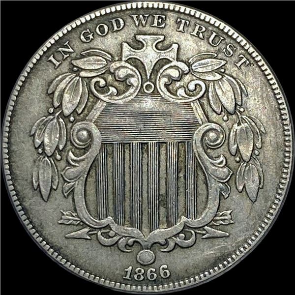 1866 Shield Nickel No Rays LIGHTLY CIRCULATED