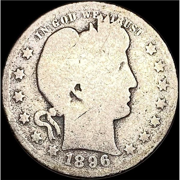 1896-O Silver Barber Quarter LIGHTLY CIRCULATED