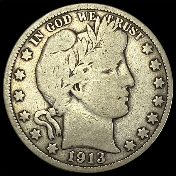 1913 Silver Barber Half Dollar NICELY CIRCULATED