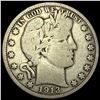 Image 1 : 1913 Silver Barber Half Dollar NICELY CIRCULATED