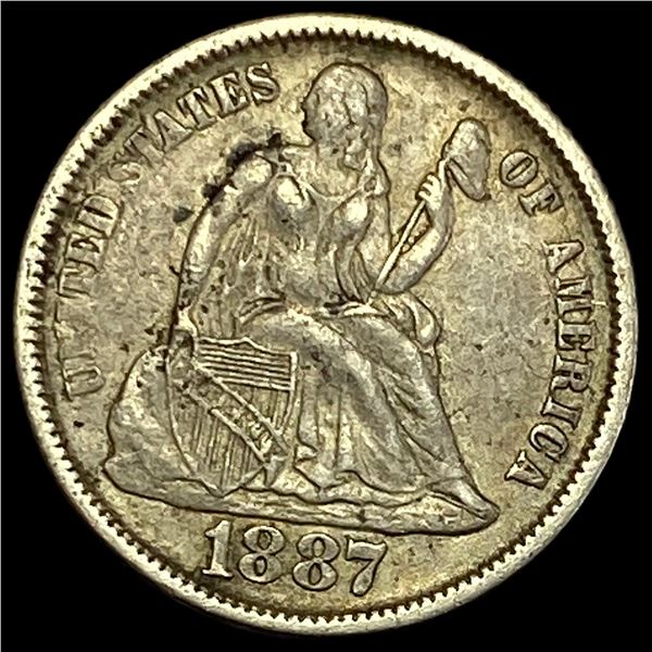 1887 Seated Liberty Dime NEARLY UNCIRCULATED