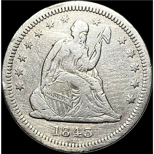1843-O Seated Liberty Quarter LIGHTLY CIRCULATED