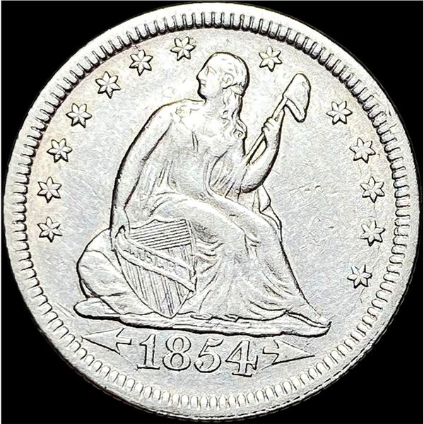 1854 Arrows Seated Liberty Quarter CLOSELY UNCIRCULATED