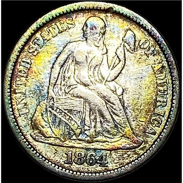 1864-S Silver Seated Liberty Dime LIGHTLY CIRCULATED