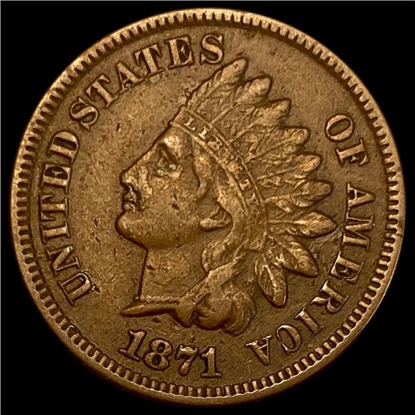 1871 Indian Head Cent NEARLY UNCIRCULATED
