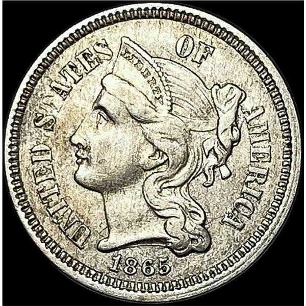 1865 Nickel Three Cent CLOSELY UNCIRCULATED