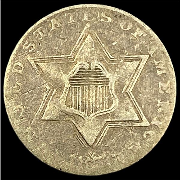 1856 Silver Three-Cent Piece NEARLY  UNCIRCULATED
