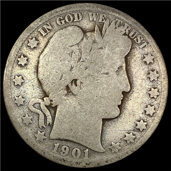1901-S Silver Barber Half Dollar NICELY  CIRCULATED