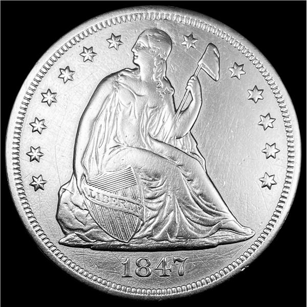 1847 Seated Liberty Dollar NEARLY  UNCIRCULATED