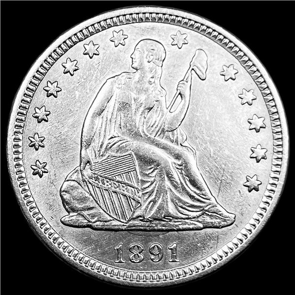 1891 Silver Quarter Dollar CLOSELY  UNCIRCULATED