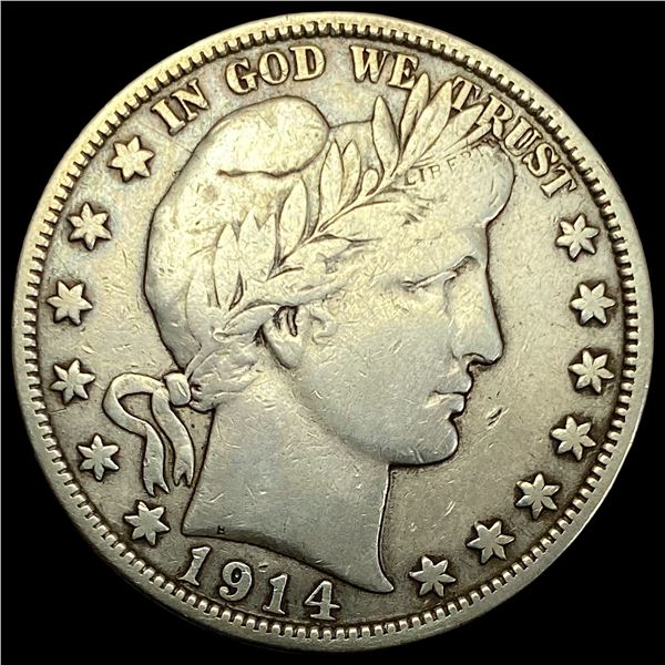 1914 Silver Barber Half Dollar LIGHTLY  CIRCULATED